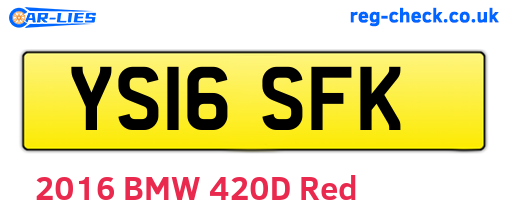 YS16SFK are the vehicle registration plates.