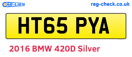 HT65PYA are the vehicle registration plates.