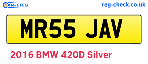 MR55JAV are the vehicle registration plates.
