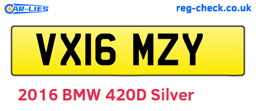 VX16MZY are the vehicle registration plates.