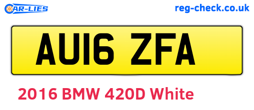 AU16ZFA are the vehicle registration plates.