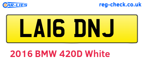 LA16DNJ are the vehicle registration plates.