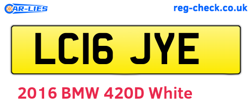LC16JYE are the vehicle registration plates.