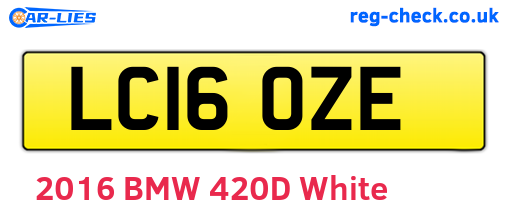 LC16OZE are the vehicle registration plates.