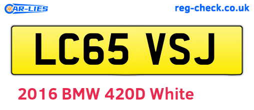LC65VSJ are the vehicle registration plates.