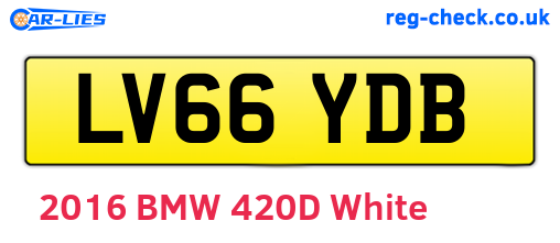 LV66YDB are the vehicle registration plates.