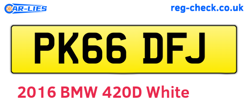 PK66DFJ are the vehicle registration plates.