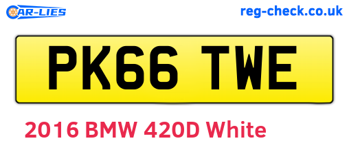 PK66TWE are the vehicle registration plates.