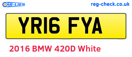 YR16FYA are the vehicle registration plates.