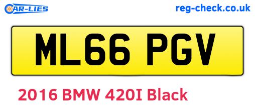 ML66PGV are the vehicle registration plates.