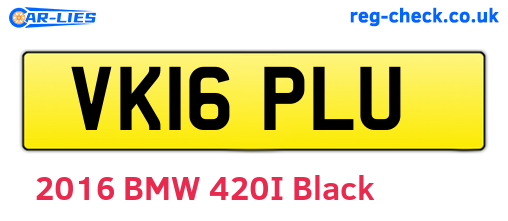 VK16PLU are the vehicle registration plates.