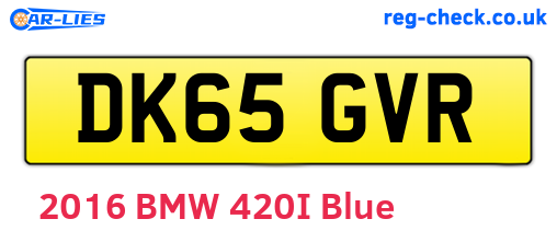 DK65GVR are the vehicle registration plates.