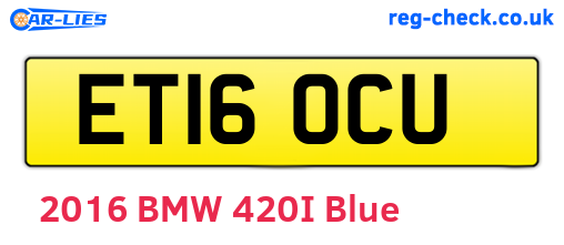 ET16OCU are the vehicle registration plates.