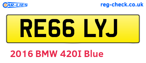 RE66LYJ are the vehicle registration plates.