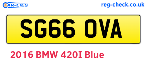 SG66OVA are the vehicle registration plates.