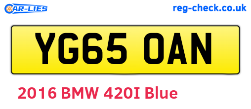 YG65OAN are the vehicle registration plates.