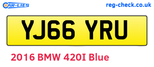 YJ66YRU are the vehicle registration plates.