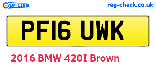 PF16UWK are the vehicle registration plates.
