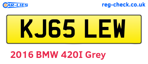 KJ65LEW are the vehicle registration plates.
