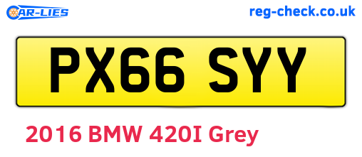 PX66SYY are the vehicle registration plates.