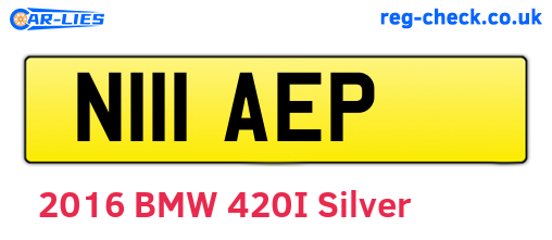 N111AEP are the vehicle registration plates.