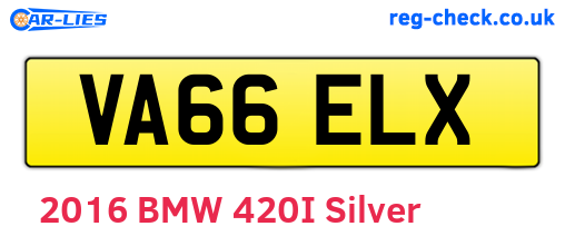 VA66ELX are the vehicle registration plates.