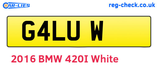 G4LUW are the vehicle registration plates.