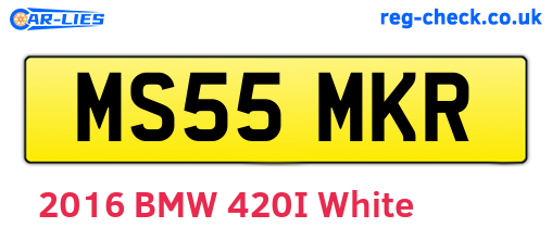 MS55MKR are the vehicle registration plates.
