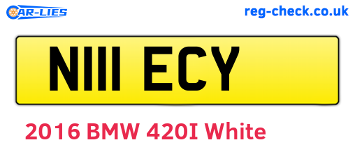 N111ECY are the vehicle registration plates.