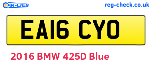 EA16CYO are the vehicle registration plates.