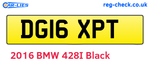 DG16XPT are the vehicle registration plates.
