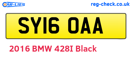 SY16OAA are the vehicle registration plates.