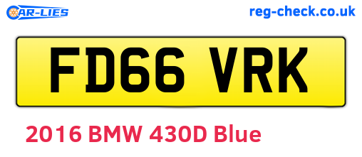 FD66VRK are the vehicle registration plates.