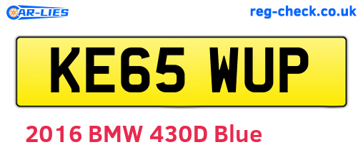 KE65WUP are the vehicle registration plates.