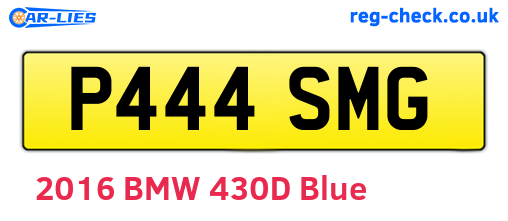 P444SMG are the vehicle registration plates.