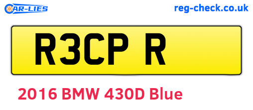 R3CPR are the vehicle registration plates.