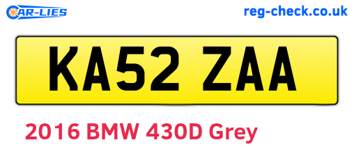 KA52ZAA are the vehicle registration plates.