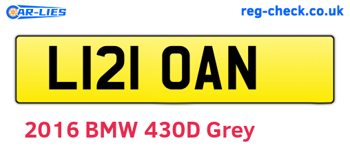 L121OAN are the vehicle registration plates.