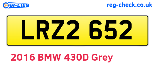 LRZ2652 are the vehicle registration plates.