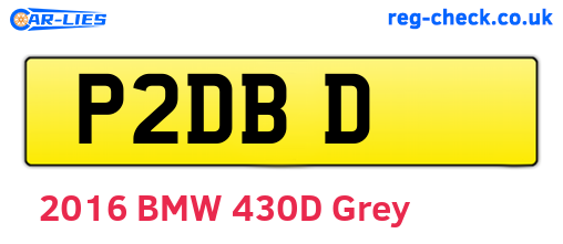 P2DBD are the vehicle registration plates.
