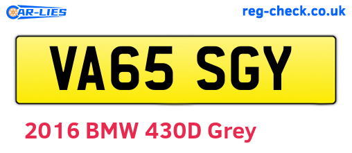 VA65SGY are the vehicle registration plates.