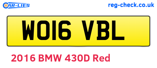WO16VBL are the vehicle registration plates.