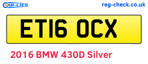 ET16OCX are the vehicle registration plates.
