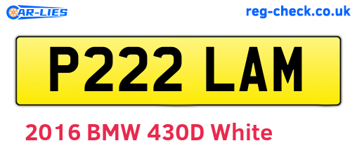 P222LAM are the vehicle registration plates.