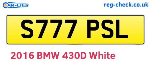 S777PSL are the vehicle registration plates.