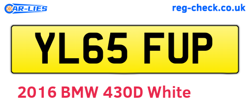 YL65FUP are the vehicle registration plates.
