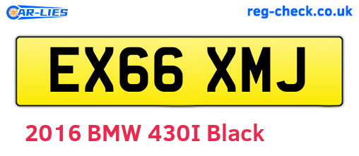 EX66XMJ are the vehicle registration plates.