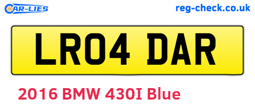 LR04DAR are the vehicle registration plates.