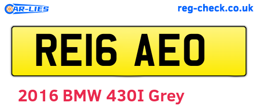 RE16AEO are the vehicle registration plates.