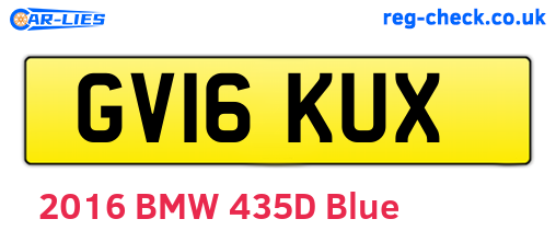 GV16KUX are the vehicle registration plates.